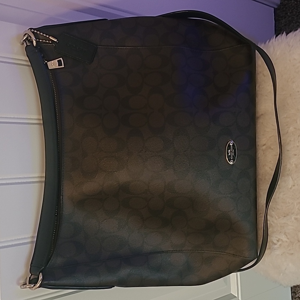 COACH Celeste Hobo Bag – Brown/Black Signature Canvas 👜